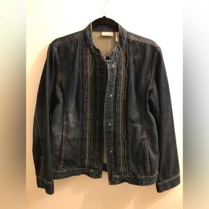 CHICO’S DENIM JACKET DARK BLUE SIZE 1 (8/10-M)